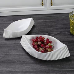 SOGA 37x12.5cm Ornament Boat Shaped Plate Ceramic Food Decoration Serving Tray For Kitchenware