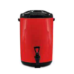 SOGA 2X 12L Stainless Steel Insulated Milk Tea Barrel Hot and Cold Beverage Dispenser Container with Faucet Red