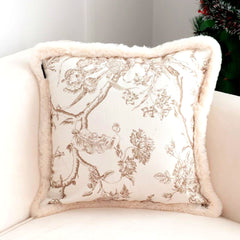 SOGA 45cm Light Luxury French Style Printed Plush Pillow Set Throw Pillow