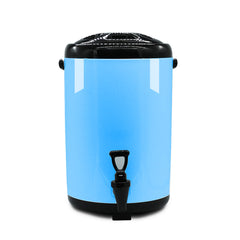 SOGA 4X 14L Stainless Steel Insulated Milk Tea Barrel Hot and Cold Beverage Dispenser Container with Faucet Blue