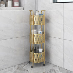 SOGA X2 3 Tier Bathroom Shelf Multifunctional Storage Display Rack Organiser with wheels