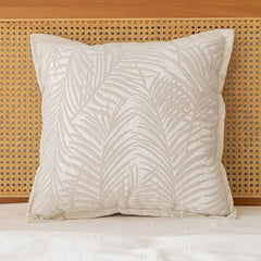 SOGA 45cm Elegant Palm Leaf Texture & Jacquard Square Throw  Pillow