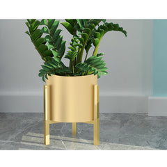 SOGA 30cm Gold Metal Plant Stand with Flower Pot Holder Corner Shelving Rack Indoor Display