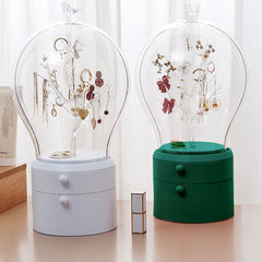 SOGA 2X Green 360 Degree Rotating LED Light 2 Layered Jewelry Storage Box Waterproof Dustproof Accessories Organiser