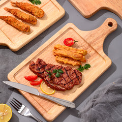 SOGA 2X 35cm Rectangle Premium Wooden Oak Food Serving Tray Charcuterie Board Paddle Home Decor