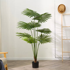 SOGA 2X 150cm Artificial Natural Green Fan Palm Tree Fake Tropical Indoor Plant Home Office Decor