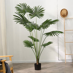 SOGA 2X 180cm Artificial Natural Green Fan Palm Tree Fake Tropical Indoor Plant Home Office Decor