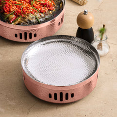 SOGA 26cm Hammered Texture Dry Pot in Rose GoldColor Kitchen Essential