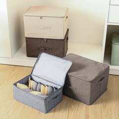 SOGA 2X Coffee Large Portable Double Zipper Storage Box Moisture Proof Clothes Basket Foldable Home Organiser