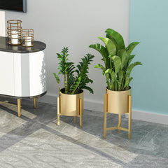 SOGA 4X 45CM Gold Metal Plant Stand with Flower Pot Holder Corner Shelving Rack Indoor Display