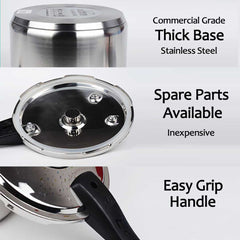 2X 5L Commercial Grade Stainless Steel Pressure Cooker