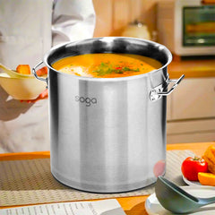 SOGA Stock Pot 225L Top Grade Thick Stainless Steel Stockpot 18/10 Without Lid