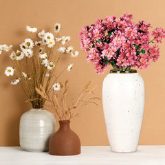 SOGA 35x17cm Plain White Large Ceramic Flower Vase Elegant Living Room Home Decor