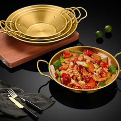 SOGA 25cm Signature Dry Pot And crafted with 201 Material in Gold for Kitchen Essentia