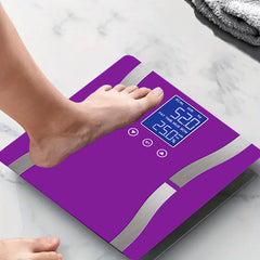 SOGA Digital Body Fat Scale Bathroom Scales Weight Gym Glass Water LCD Electronic Purple