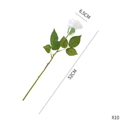 SOGA 5pcs Artificial Silk Flower Fake Rose Bouquet Table Decor White