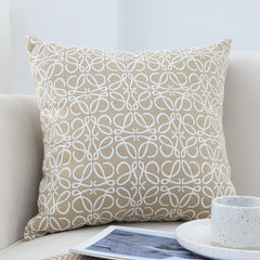 SOGA 2X 50cmThrow Pillow White and Beige Geometric Pattern Accent for Home Decor