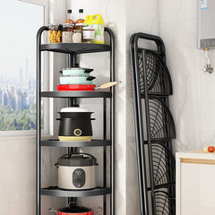 SOGA 5 Tier Steel Triangular  Corner Stand Multi-Functional Shelves Portable Storage Organizer