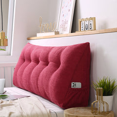 SOGA 2X 180cm Rose Red Triangular Wedge Bed Pillow Headboard Backrest Bedside Tatami Cushion Home Decor