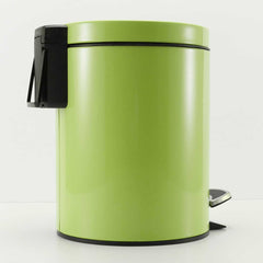 SOGA 2X Foot Pedal Stainless Steel Rubbish Recycling Garbage Waste Trash Bin Round 7L Green