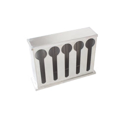 SOGA Stainless Steel Buffet Restaurant Spoon Utensil Holder Storage Rack 5 Holes