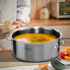 SOGA Stock Pot 14Lt Top Grade Thick Stainless Steel Stockpot 18/10