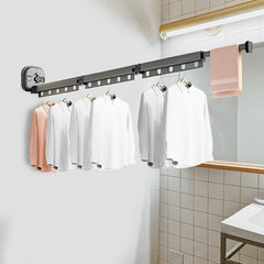 SOGA 2X 127.5cm Wall-Mounted Clothing Dry Rack Retractable Space-Saving Foldable Hanger