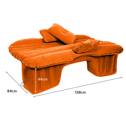 SOGA Inflatable Car Mattress Portable Travel Camping Air Bed Rest Sleeping Bed Orange