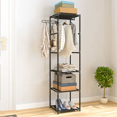 SOGA 45x35cm Hanging Clothes Rack Storage w/ 3 Layer Organizer Adjustable Shelves, Sturdy, Space-Saving