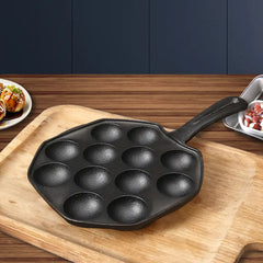 SOGA 2X 18CM Cast Iron Takoyaki Fry Pan Octopus Balls Maker 12 Hole Cavities Grill Mold