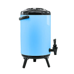 SOGA 4X 14L Stainless Steel Insulated Milk Tea Barrel Hot and Cold Beverage Dispenser Container with Faucet Blue