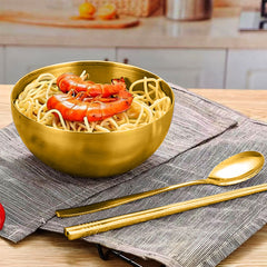 SOGA 20cm Gold Salad Bowl with Model 201 Elegant and Durable Kitchen Essential