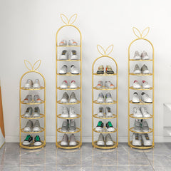 SOGA 6 Tier Bunny Ears Gold Plated Metal Shoe Organizer Space Saving Portable Footwear Storage Shelf