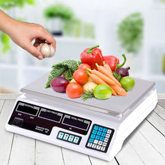 SOGA 40kg Digital Kitchen Scales Shop Electronic Weight Scale Food White