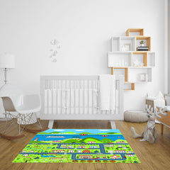 SOGA 120cm Kids Rug Street Map Play Mat Educational Baby Theme Park Area Rugs