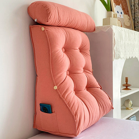 SOGA 4X 60cm Peach Triangular Wedge Lumbar Pillow Headboard Backrest Sofa Bed Cushion Home Decor