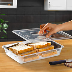 SOGA 100mm Clear Gastronorm GN Pan 1/2 Food Tray Storage Bundle of 2 with Lid