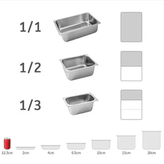 SOGA 4X Gastronorm GN Pan Full Size 1/1 GN Pan 2cm Deep Stainless Steel Tray