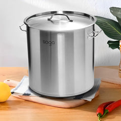 SOGA Stock Pot 170Lt Top Grade Thick Stainless Steel Stockpot 60CM 18/10