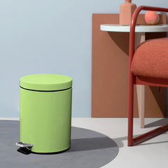 SOGA 4X Foot Pedal Stainless Steel Rubbish Recycling Garbage Waste Trash Bin Round 12L Green