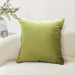 SOGA 45cm Subtle Fluorescent Green Foliage Velvet Square Throw Pillow