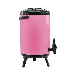 SOGA 2X 8L Stainless Steel Insulated Milk Tea Barrel Hot and Cold Beverage Dispenser Container with Faucet Pink