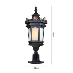 SOGA 4X 72cm Vintage Lamp Lantern Stand Elegant Aluminum & Glass Outdoor Light