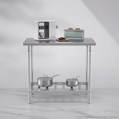 SOGA Commercial Catering Kitchen Stainless Steel Prep Work Bench Table 100*70*85cm