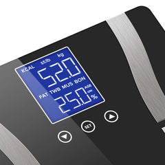 SOGA 2X Glass LCD Digital Body Fat Scale Bathroom Electronic Gym Water Weighing Scales Black/Purple