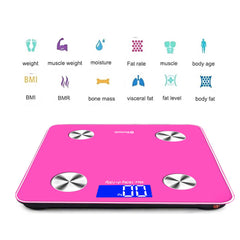 SOGA Wireless Bluetooth Digital Body Fat Scale Bathroom Health Analyser Weight Pink