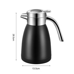 SOGA 2.2L Stainless Steel Water Bottle Insulated Vacuum Flask Coffee Jug Thermal Black