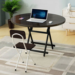 SOGA 2X Black Dining Table Portable Round Surface Space Saving Folding Desk Home Decor