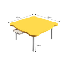 SOGA Yellow Minimalist Cat Ear Portable Floor Table Small Space-Saving Mini Desk Home Decor