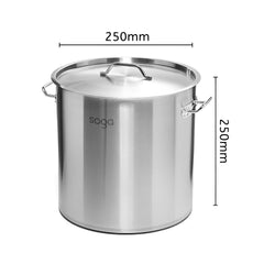 SOGA Dual Burners Cooktop Stove 21L Stainless Steel Stockpot 30cm and 30cm Induction Casserole